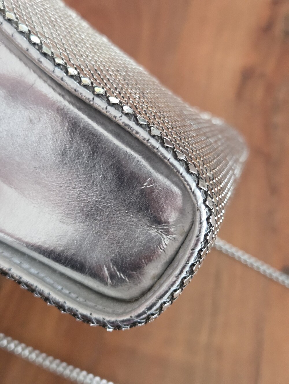 Whiting & Davis Silver Mesh Chain Clutch - Silver - Picture 5 of 8